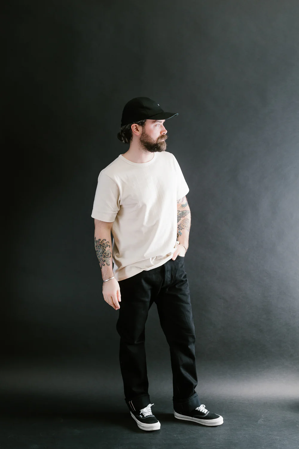 IH-888S-142bb - 14oz Selvedge Denim Medium/High Rise Tapered Jeans - Black/Black - Image 8