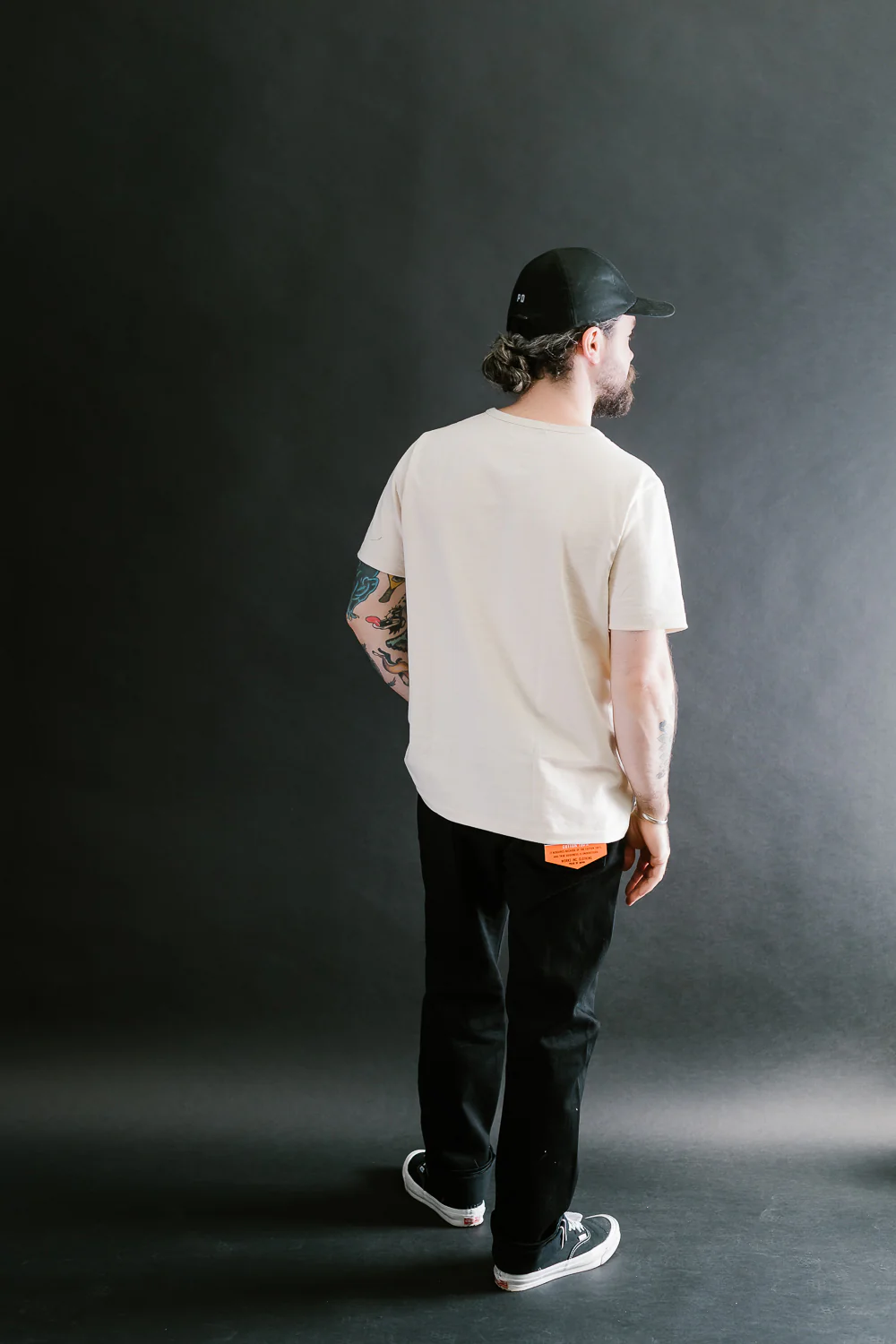 IH-888S-142bb - 14oz Selvedge Denim Medium/High Rise Tapered Jeans - Black/Black - Image 9
