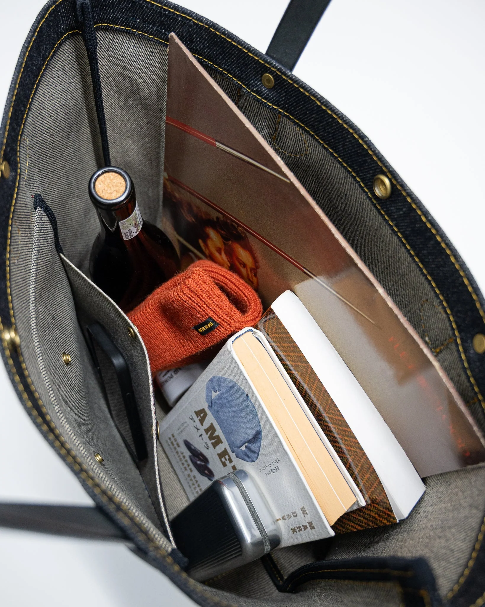 IHE-49-IND - 25oz Selvedge Denim Tote Bag - Image 7