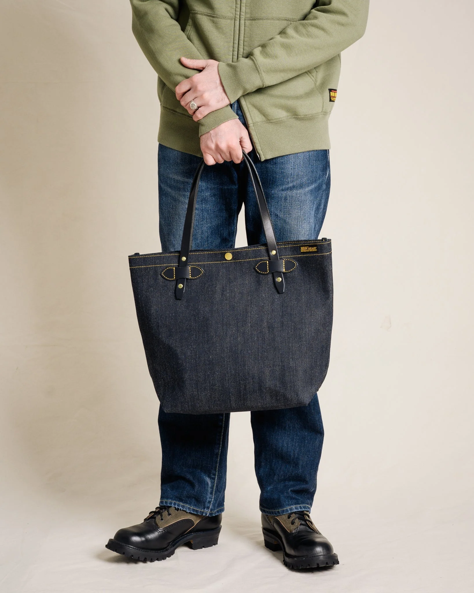 IHE-49-IND - 25oz Selvedge Denim Tote Bag - Image 8