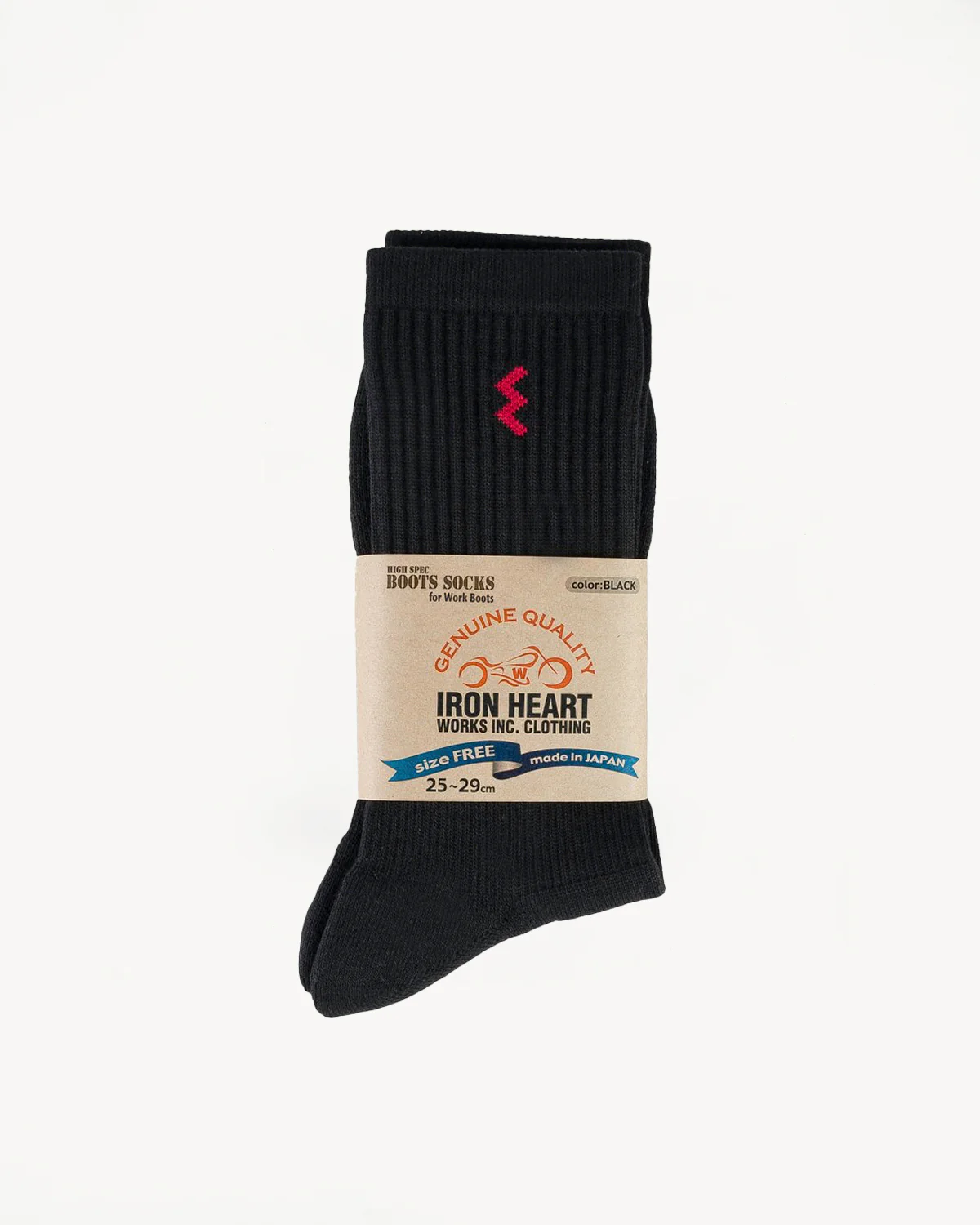 IHG-030-BLK- Iron Heart Work Boot Sock - Black - Image 2
