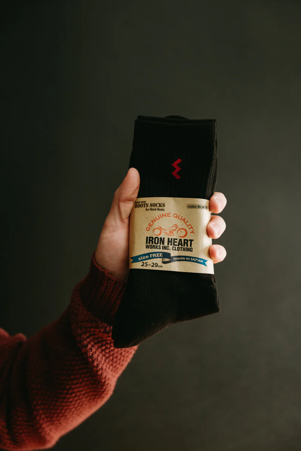 IHG-030-BLK- Iron Heart Work Boot Sock - Black - Image 4
