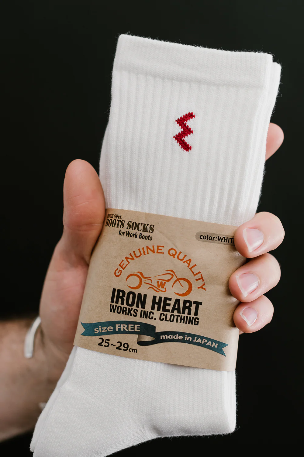 IHG-030-WHT - Iron Heart Work Boot Sock - White - Image 3