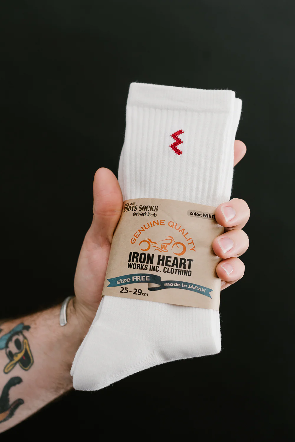 IHG-030-WHT - Iron Heart Work Boot Sock - White - Image 4