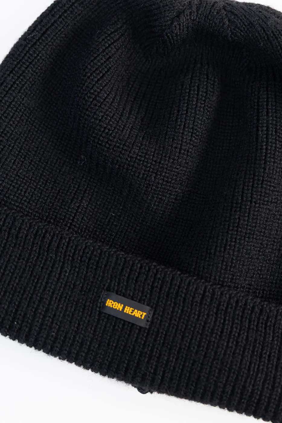 IHG-080-BLK - 100% Wool Ribbed Beanie - Black - Image 2
