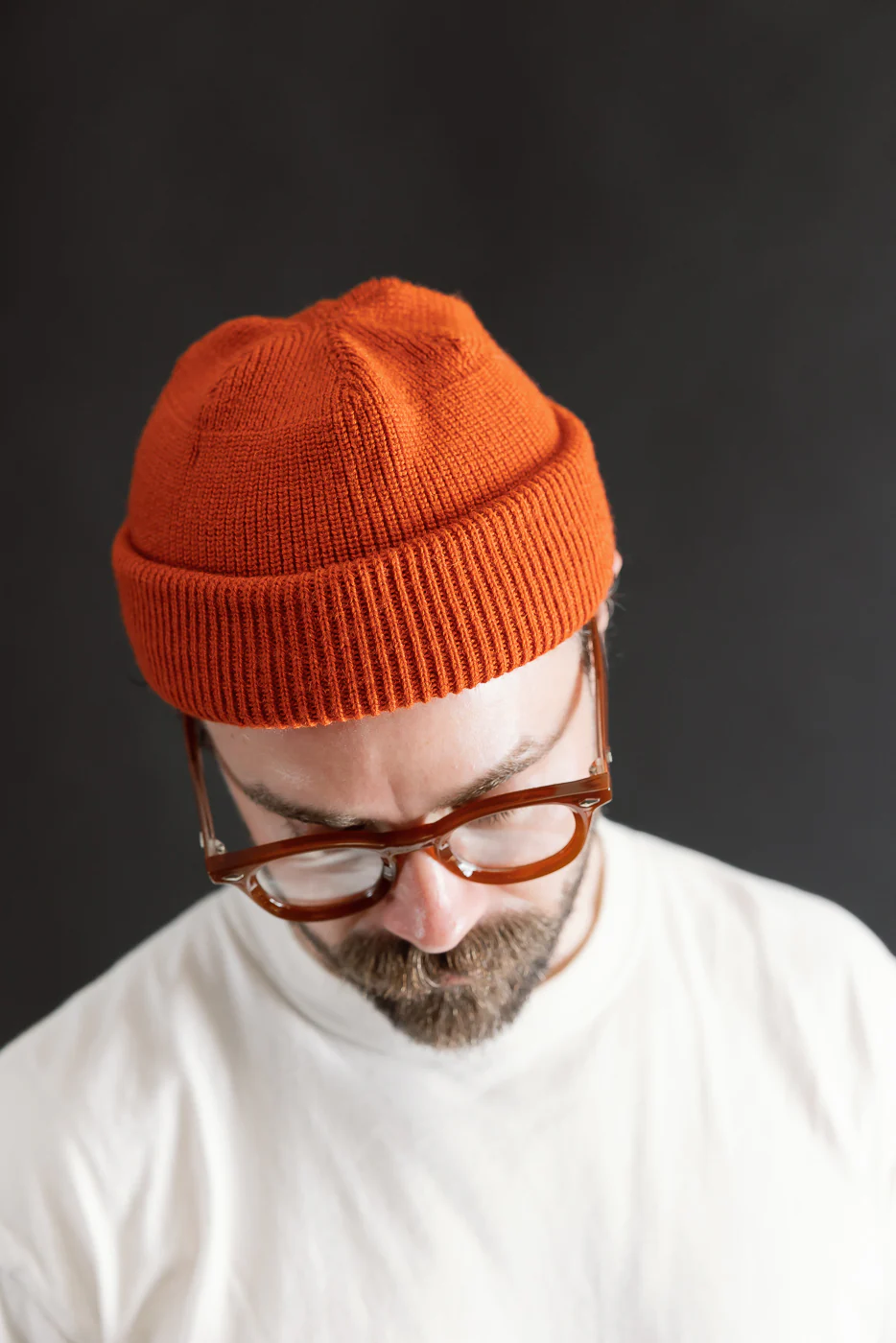 IHG-080-ORA - 100% Wool Ribbed Beanie - Orange - Image 6
