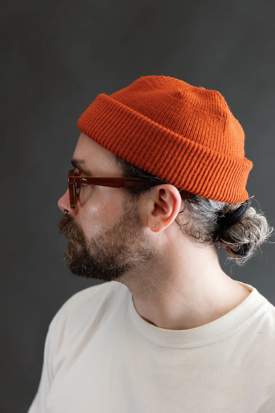 IHG-080-ORA - 100% Wool Ribbed Beanie - Orange - Image 8
