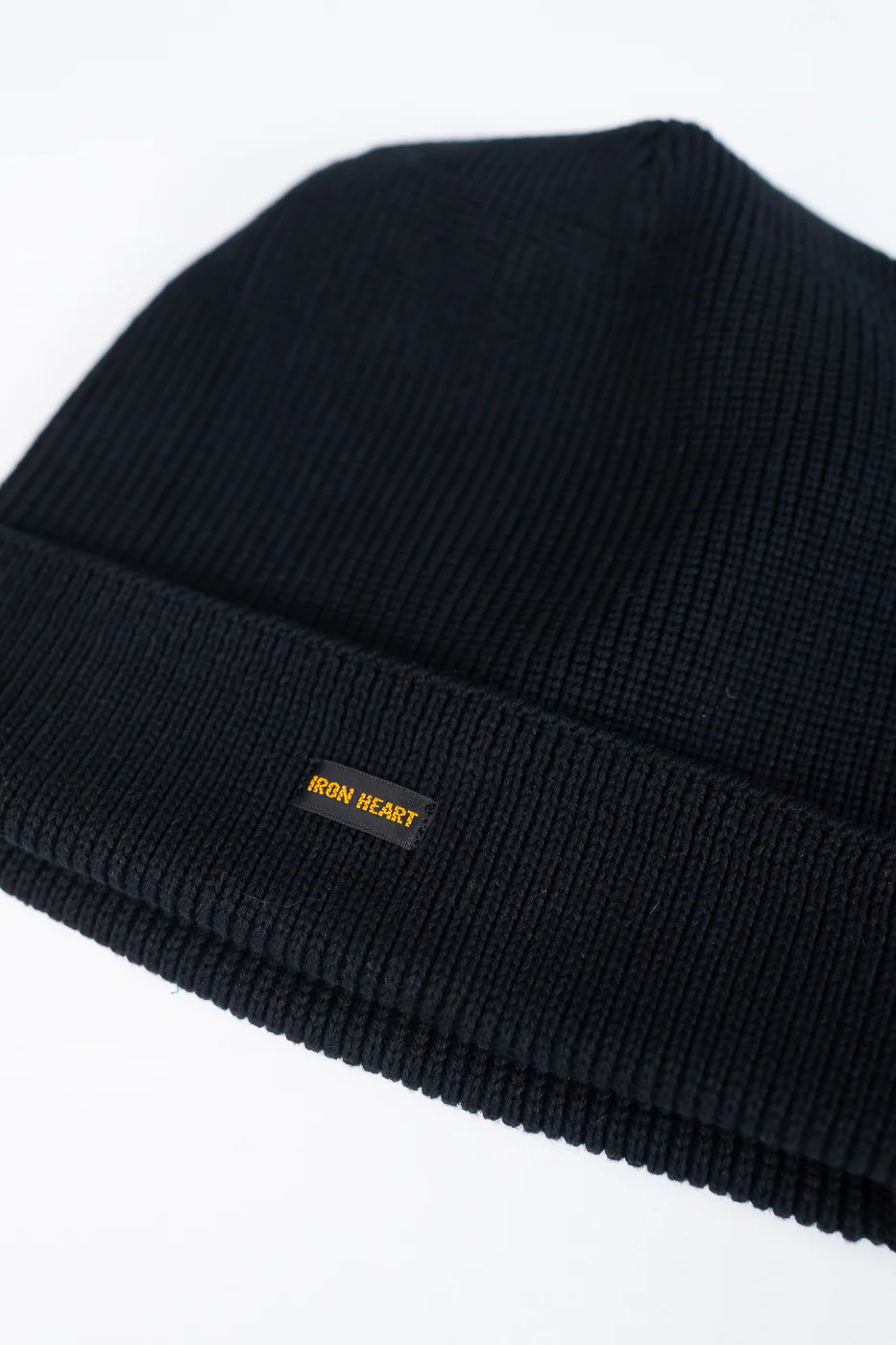 IHG-081-BLK - 100% Cotton Ribbed Beanie - Black - Image 2