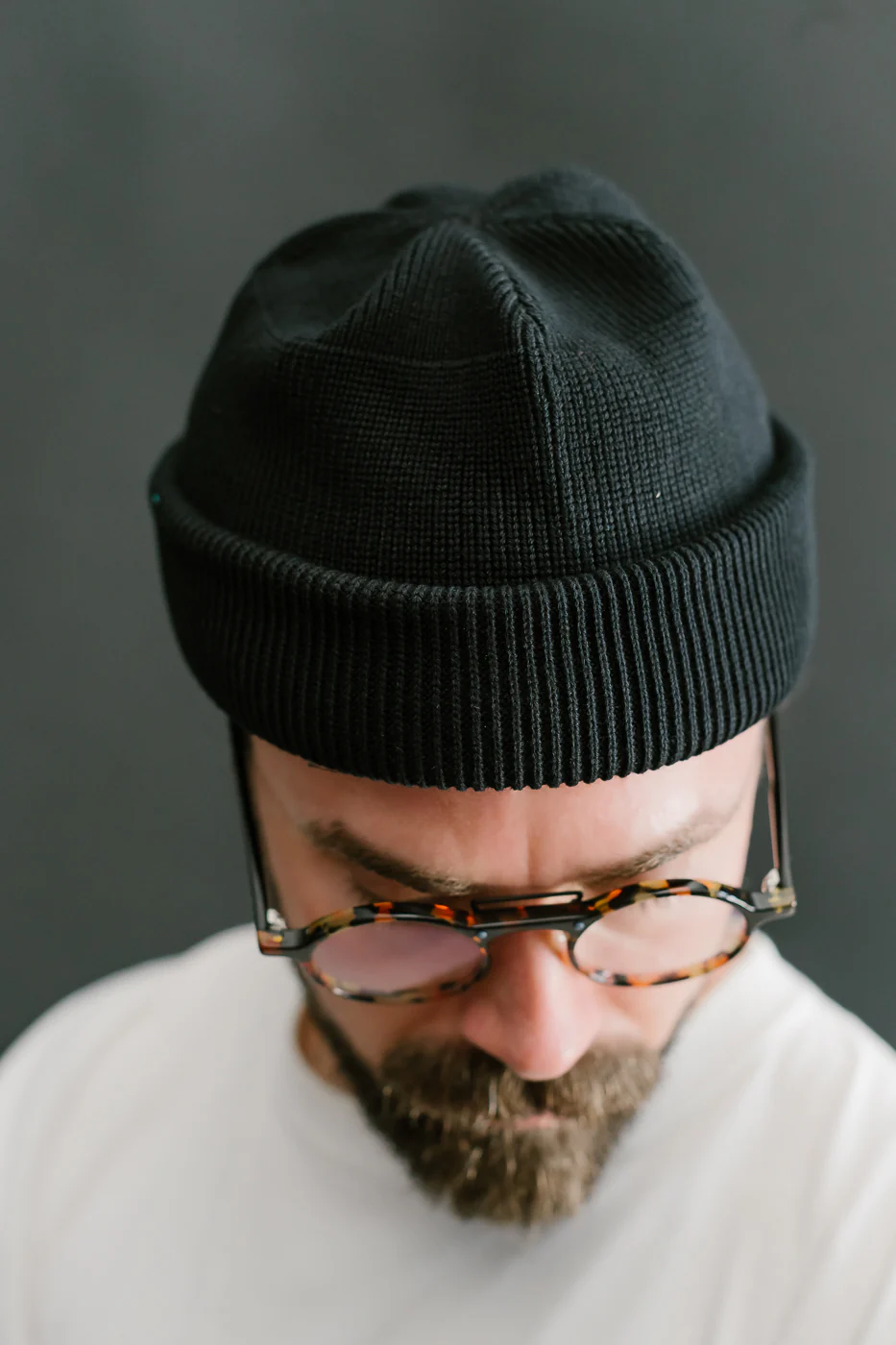IHG-081-BLK - 100% Cotton Ribbed Beanie - Black - Image 6