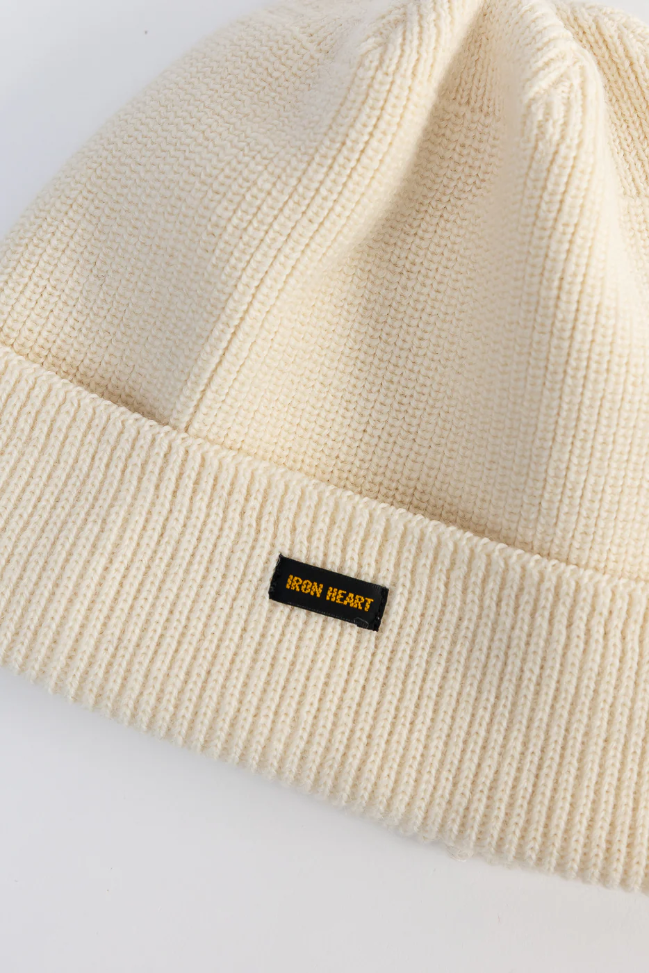 IHG-080-WHT - 100% Wool Ribbed Beanie - White - Image 2