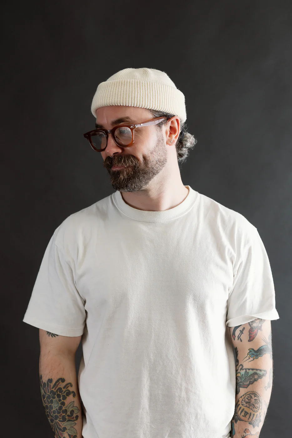 IHG-080-WHT - 100% Wool Ribbed Beanie - White - Image 3