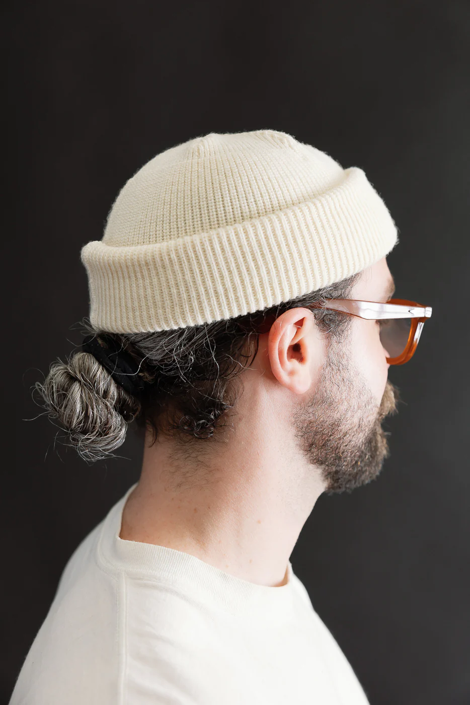IHG-080-WHT - 100% Wool Ribbed Beanie - White - Image 7