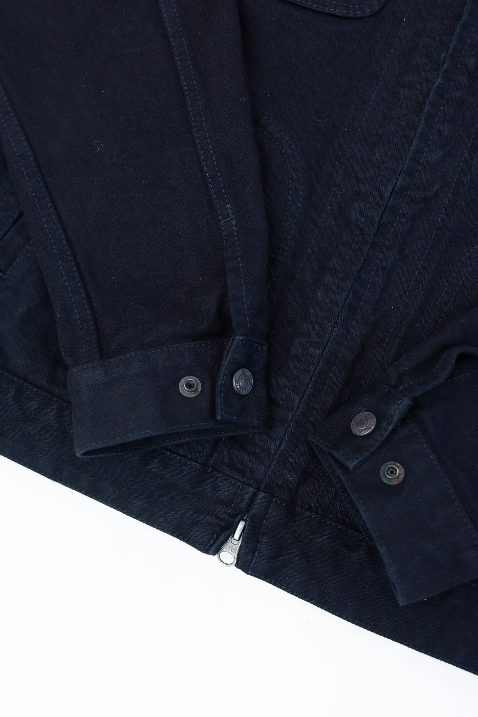 IHJ-123-OD - 14oz Broken Twill Selvedge Denim Work Jacket - Indigo Overdyed Black - Image 5