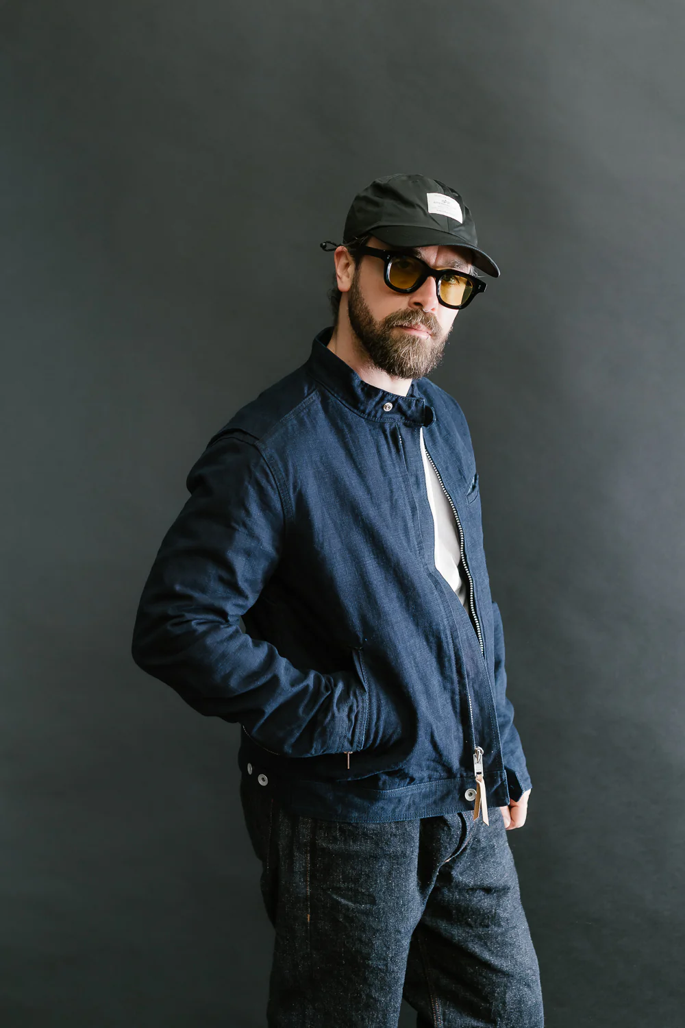 IHJ-135-IND - 13oz Oxford Cloth Riders Jacket - Indigo - Image 11