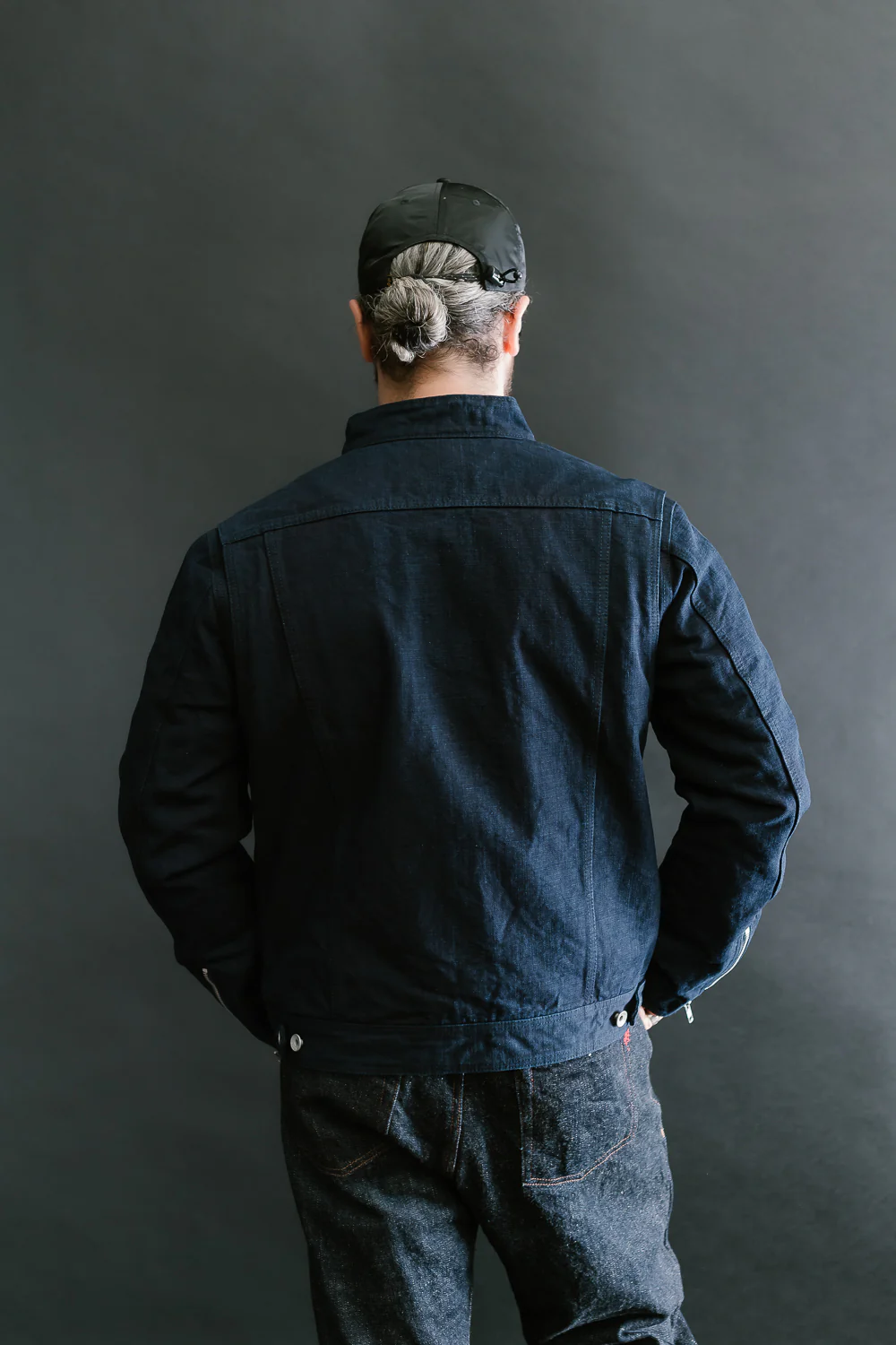 IHJ-135-IND - 13oz Oxford Cloth Riders Jacket - Indigo - Image 12