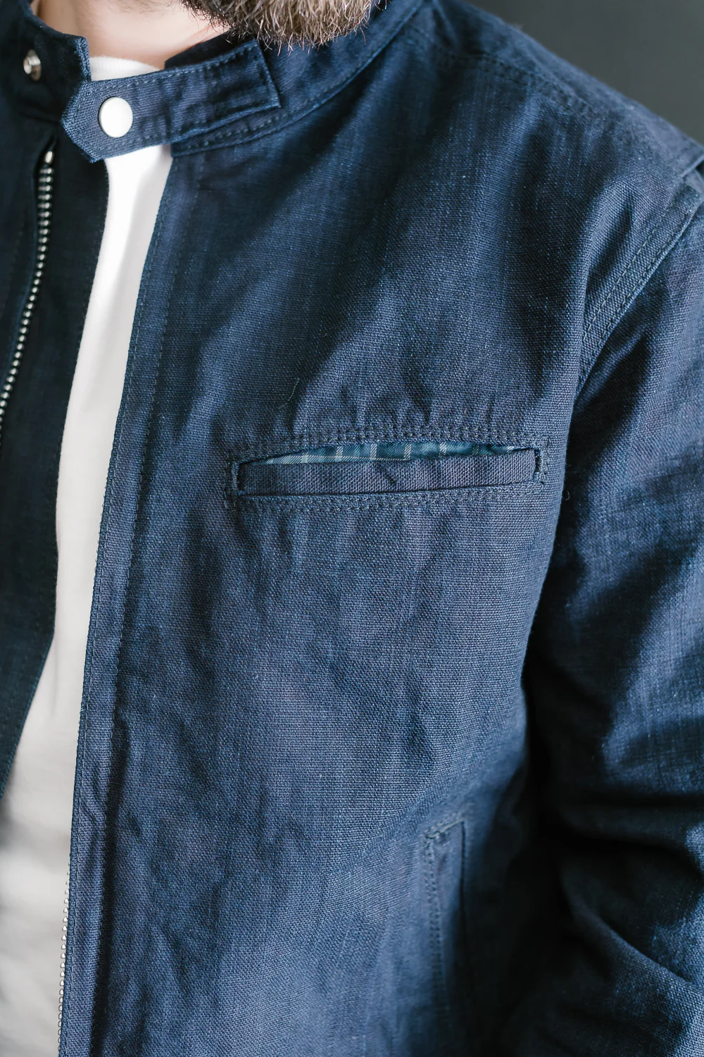 IHJ-135-IND - 13oz Oxford Cloth Riders Jacket - Indigo - Image 16