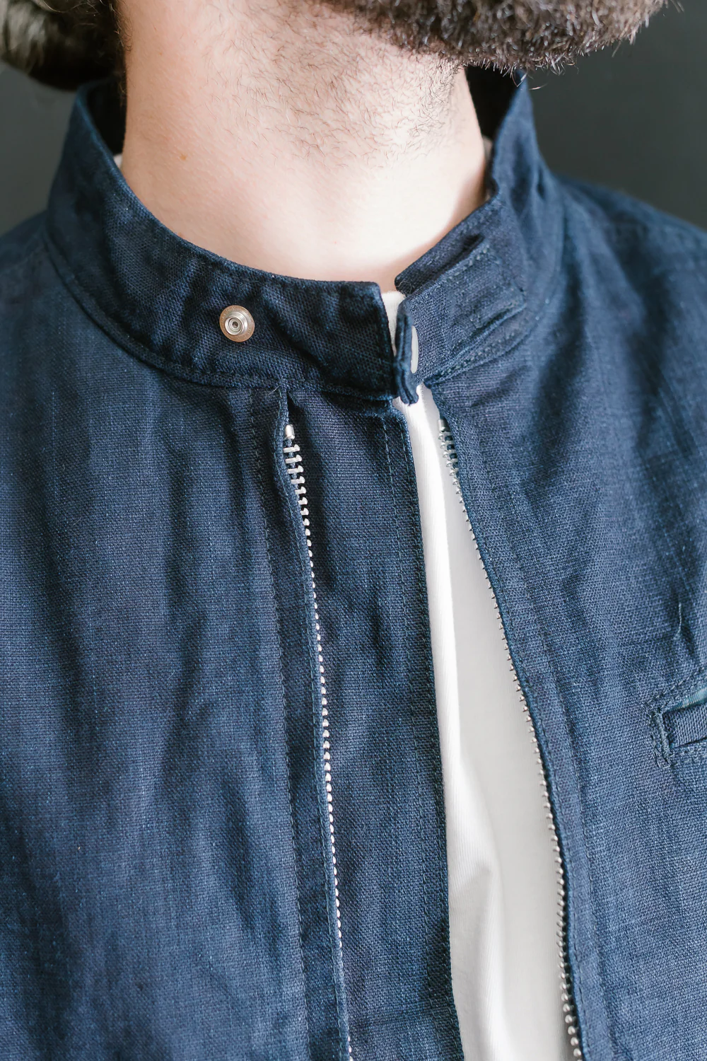 IHJ-135-IND - 13oz Oxford Cloth Riders Jacket - Indigo - Image 17