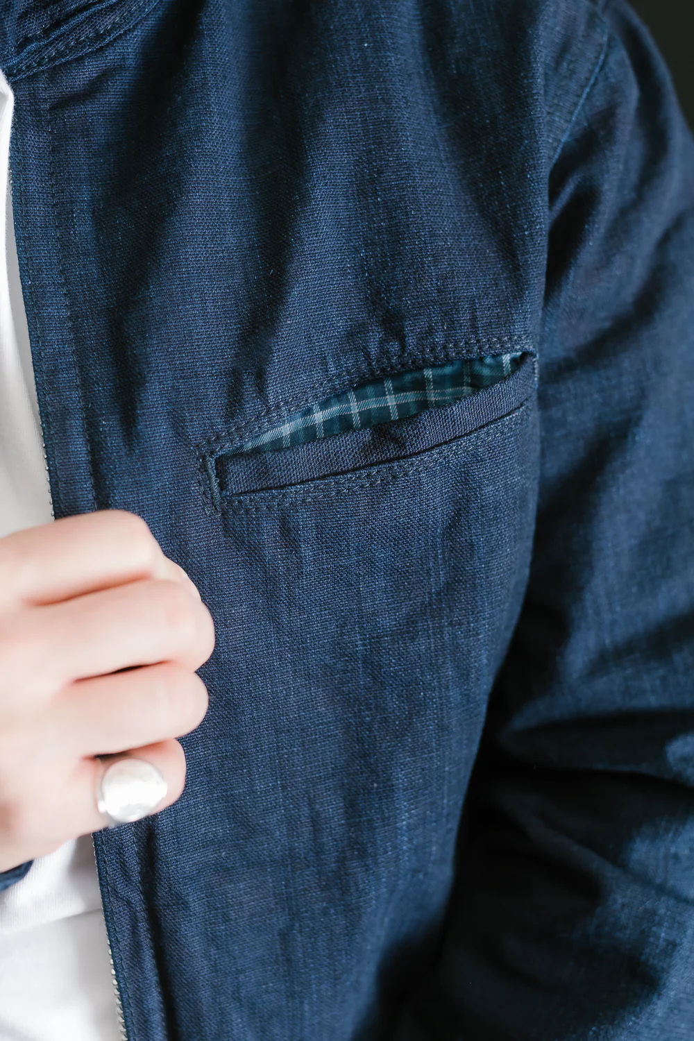 IHJ-135-IND - 13oz Oxford Cloth Riders Jacket - Indigo - Image 21