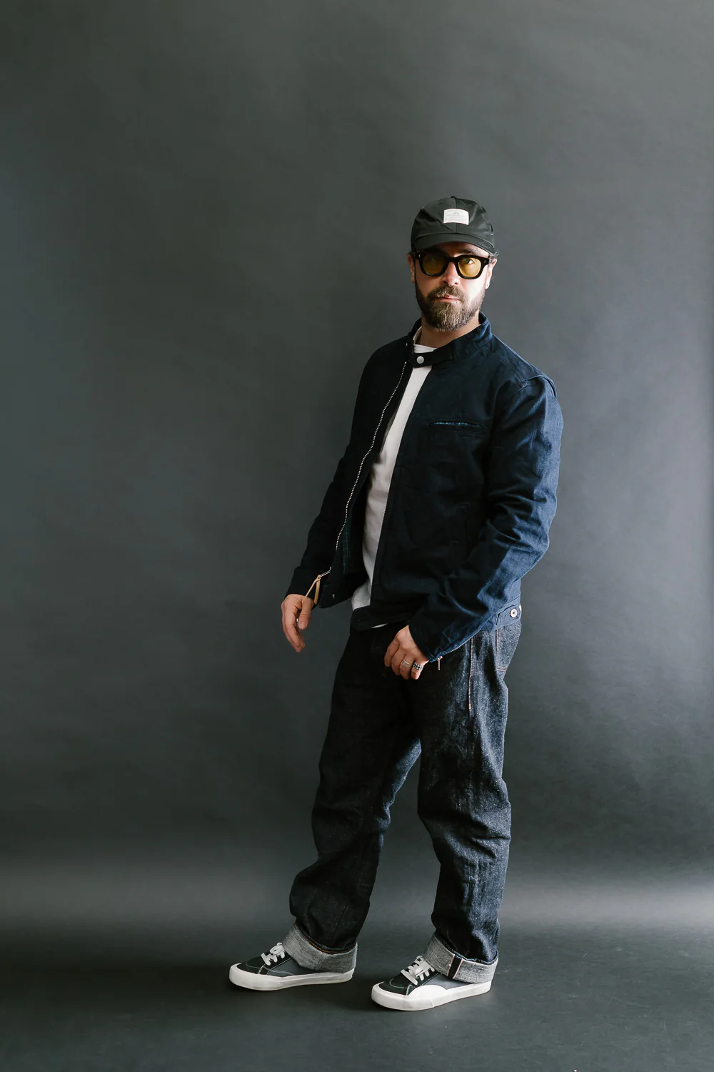 IHJ-135-IND - 13oz Oxford Cloth Riders Jacket - Indigo - Image 8