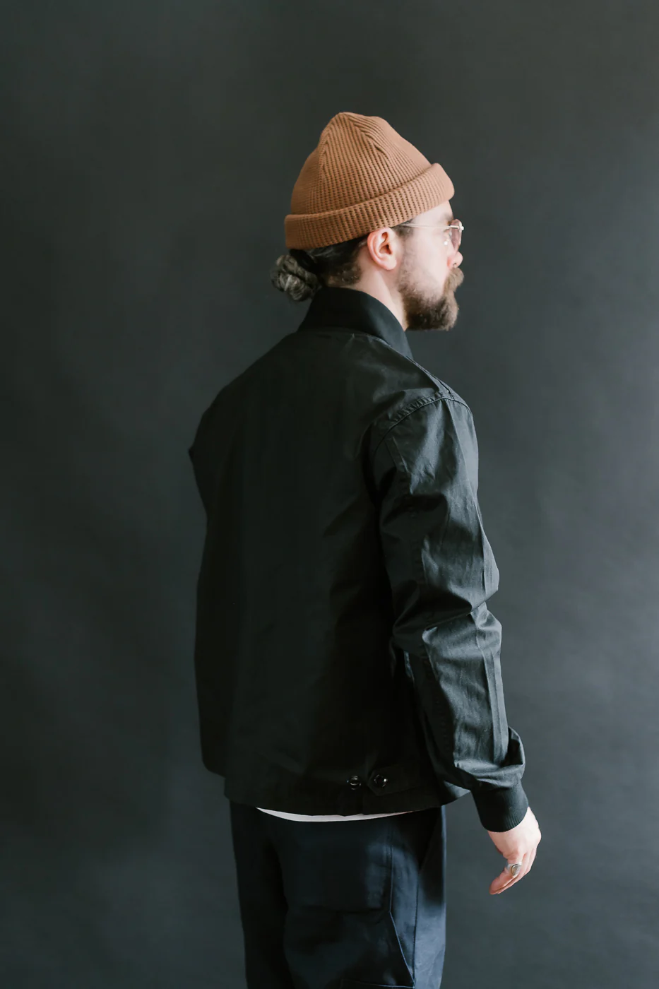 IHJ-145-BLK - 7oz Rubber Wax Coated Windbreaker - Black - Image 12