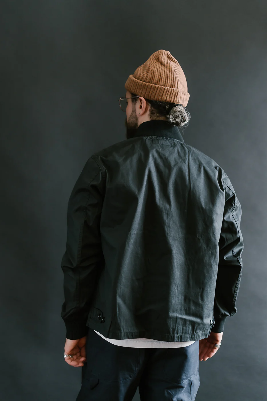 IHJ-145-BLK - 7oz Rubber Wax Coated Windbreaker - Black - Image 13