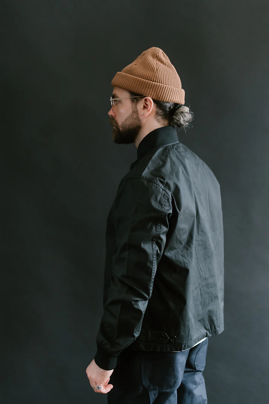 IHJ-145-BLK - 7oz Rubber Wax Coated Windbreaker - Black - Image 14