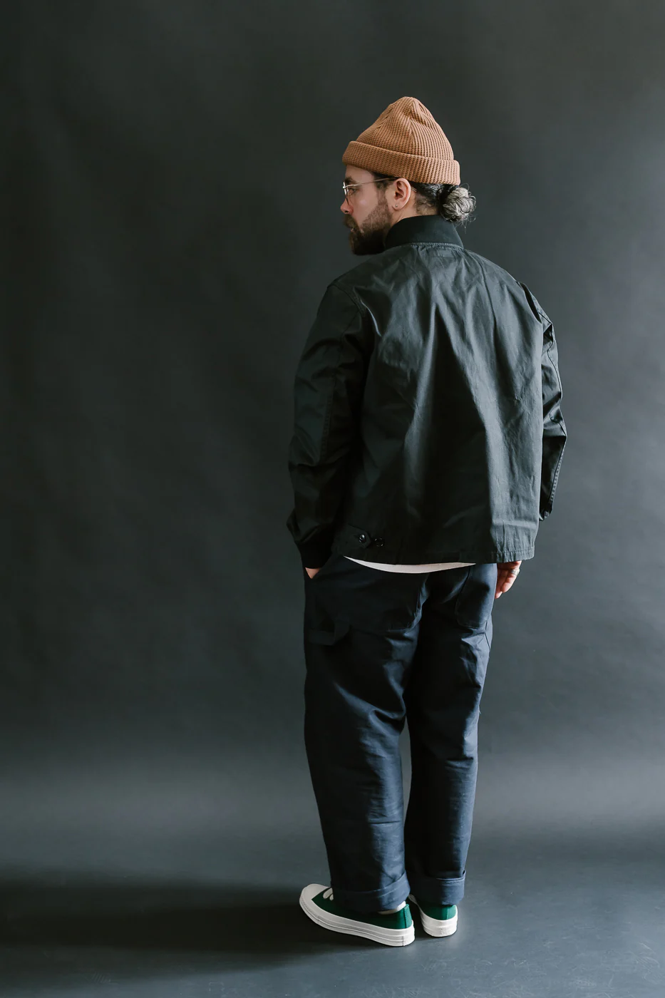 IHJ-145-BLK - 7oz Rubber Wax Coated Windbreaker - Black - Image 9