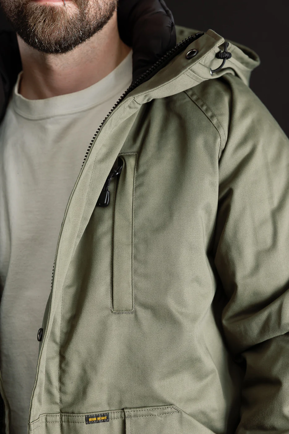 IHJ-154-OLV - 8oz Sateen/Primaloft® Winter Parka Jacket - Olive - Image 19