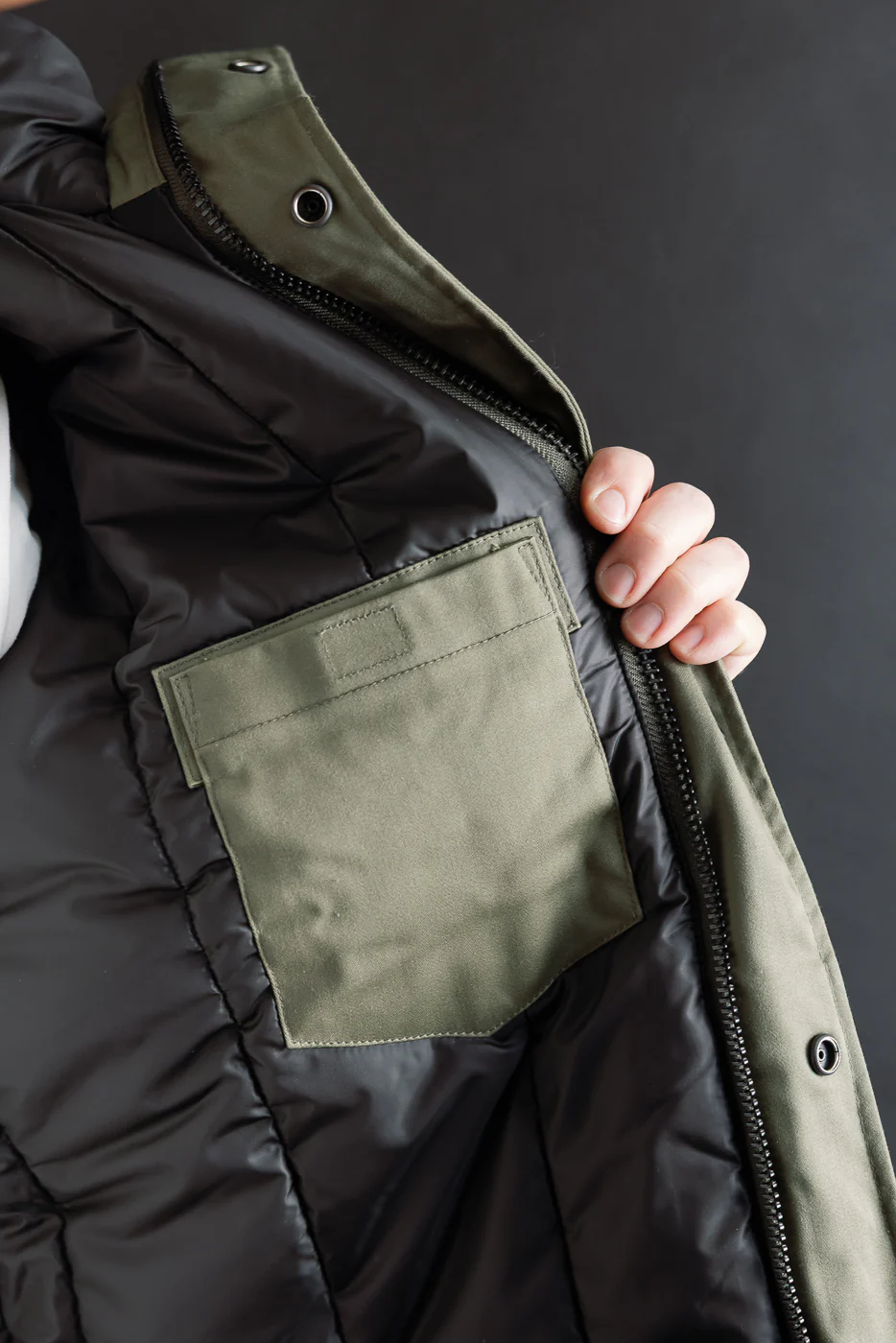 IHJ-154-OLV - 8oz Sateen/Primaloft® Winter Parka Jacket - Olive - Image 23