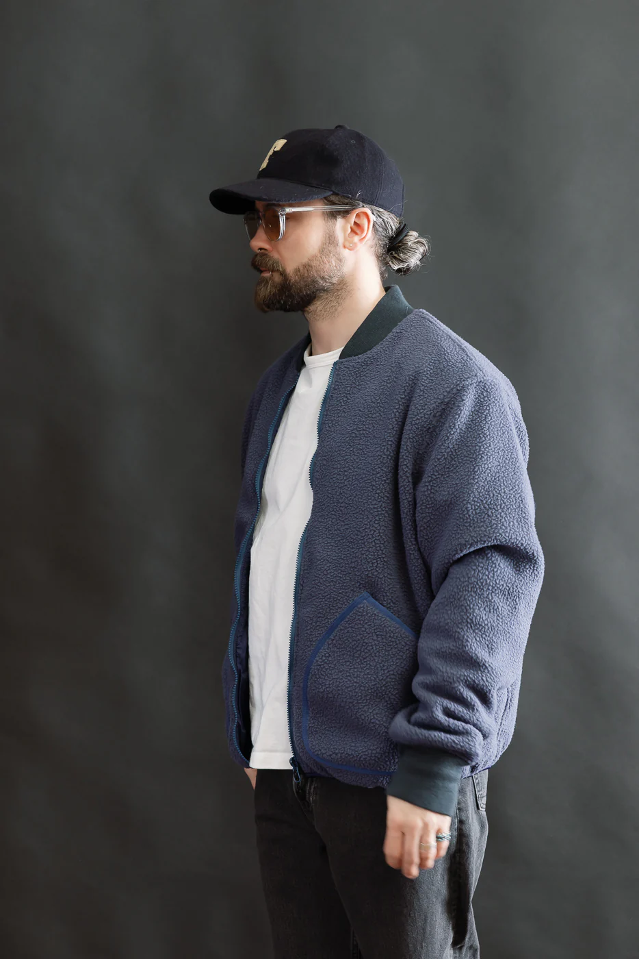 IHJ-157-NAV - Reversible Fleece Jacket - Navy Blue - Image 10