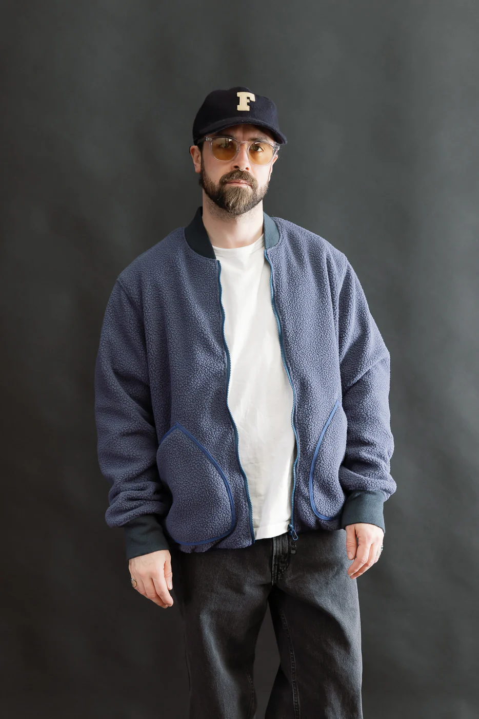 IHJ-157-NAV - Reversible Fleece Jacket - Navy Blue - Image 14