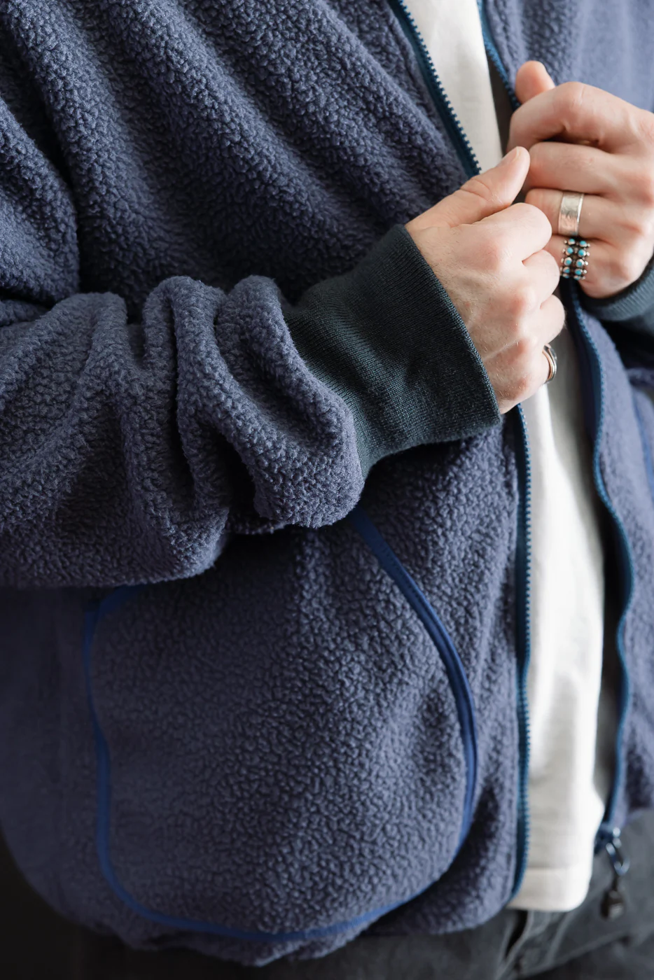 IHJ-157-NAV - Reversible Fleece Jacket - Navy Blue - Image 18