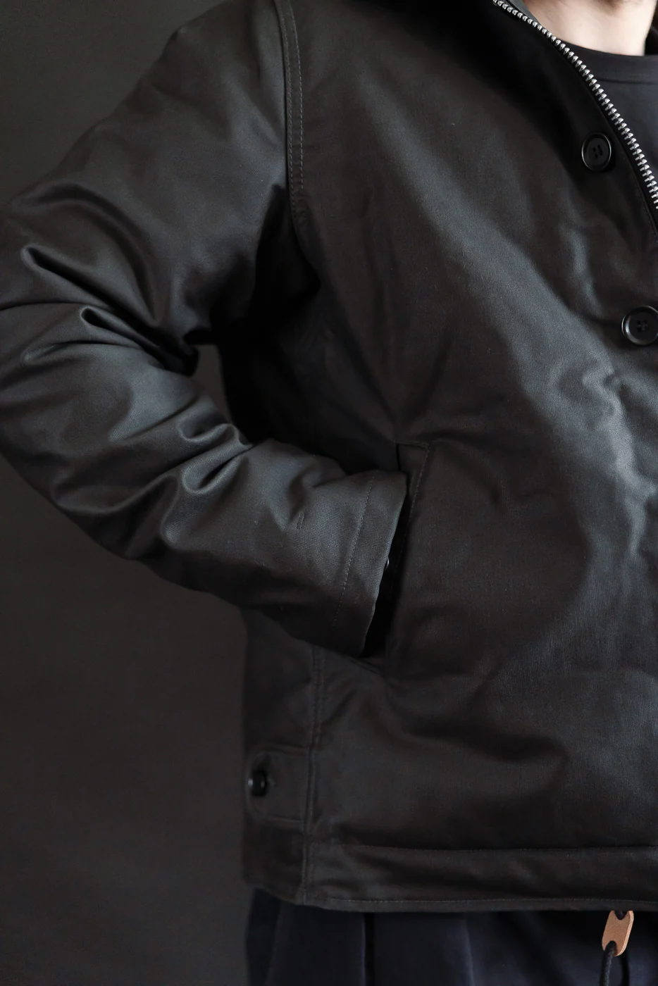 IHM-37-BLK - Oiled Whipcord N1 Deck Jacket - Black - Image 17