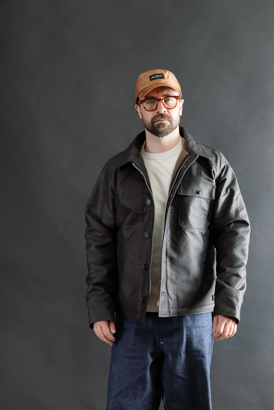 IHM-45-BLK - Oiled Whipcord A2 Deck Jacket - Black - Image 15