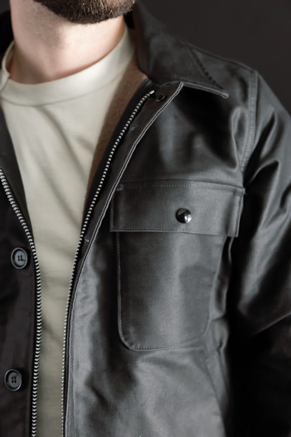 IHM-45-BLK - Oiled Whipcord A2 Deck Jacket - Black - Image 18