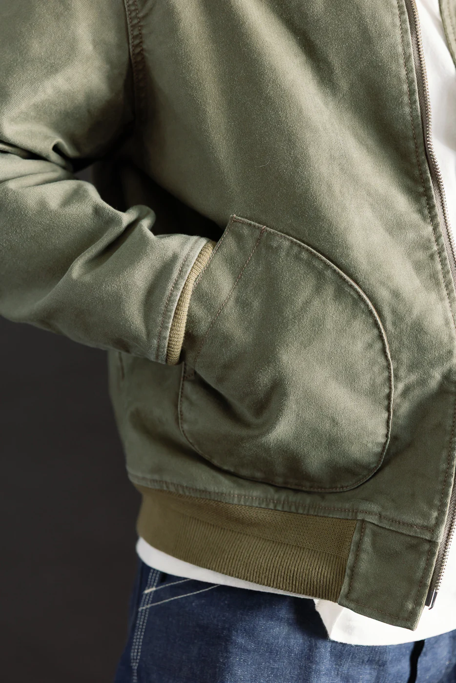 IHM-47-ODG - 12oz Whipcord Tanker Jacket - Olive Drab Green - Image 18