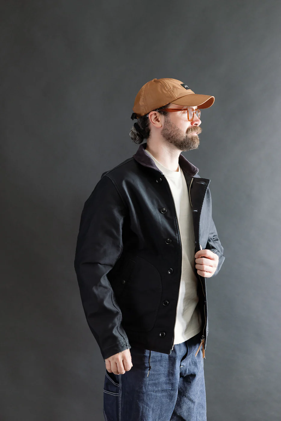 IHM-48-BLK - 12oz Whipcord Lightweight N1 Deck Jacket - Black - Image 11