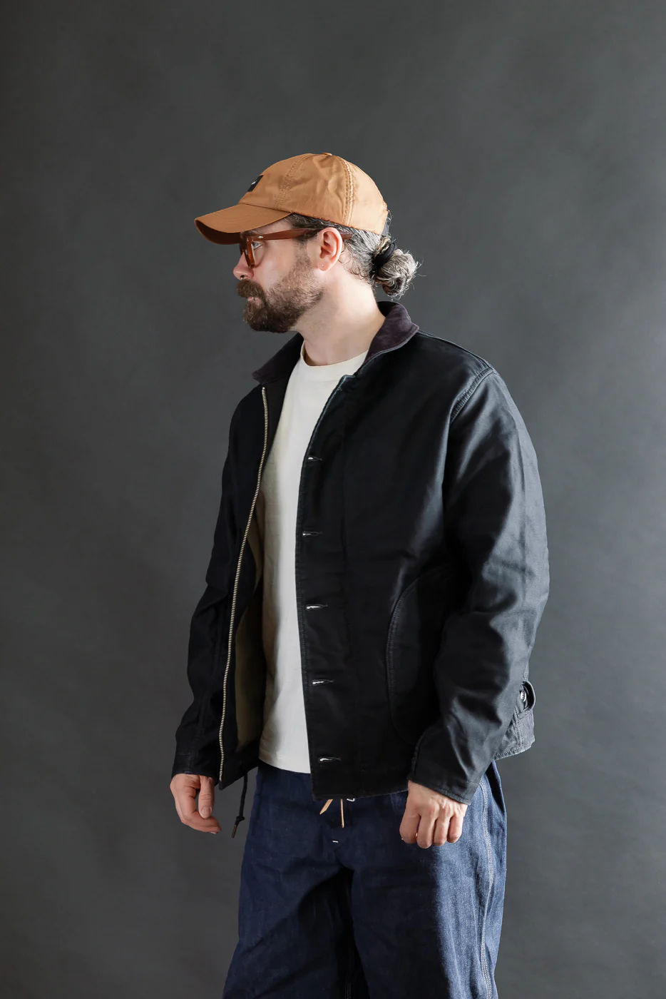 IHM-48-BLK - 12oz Whipcord Lightweight N1 Deck Jacket - Black - Image 14