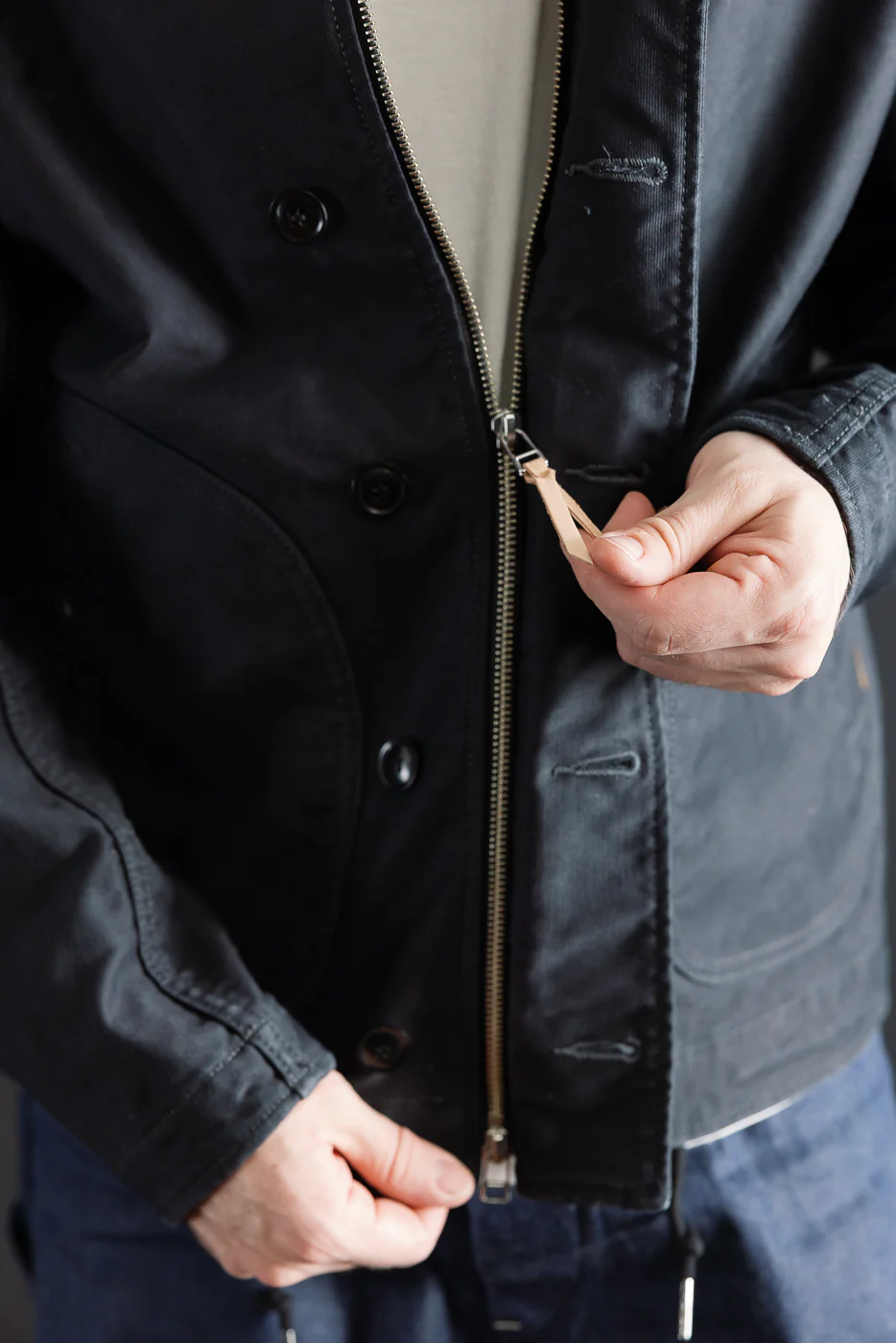 IHM-48-BLK - 12oz Whipcord Lightweight N1 Deck Jacket - Black - Image 22