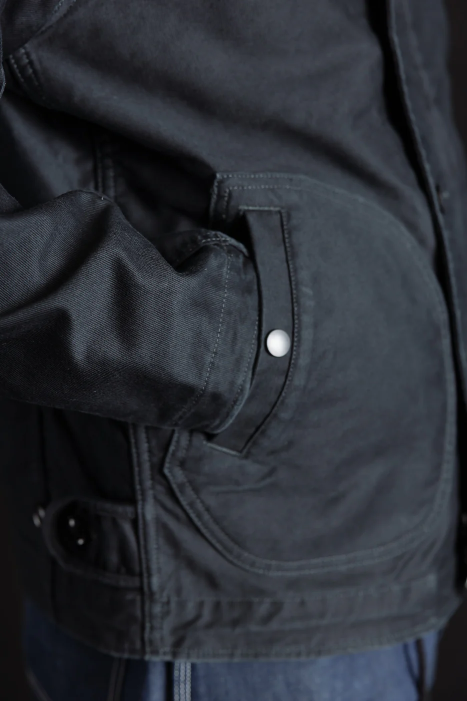 IHM-48-BLK - 12oz Whipcord Lightweight N1 Deck Jacket - Black - Image 28