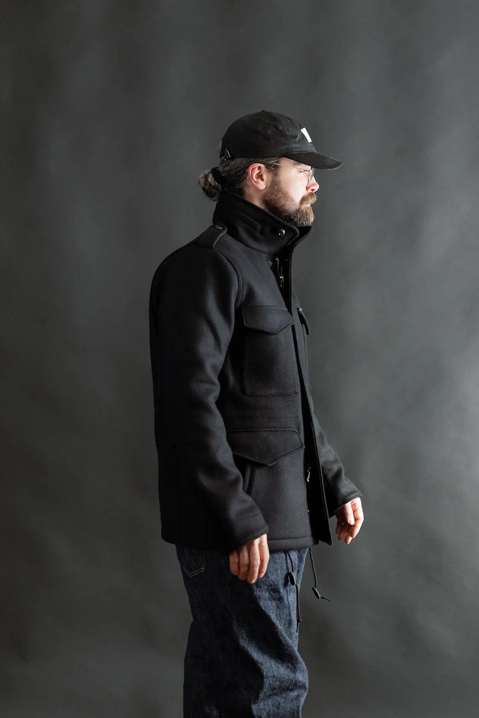 IHM-49-BLK - 21oz Melton Wool M65 Field Jacket - Black - Image 14