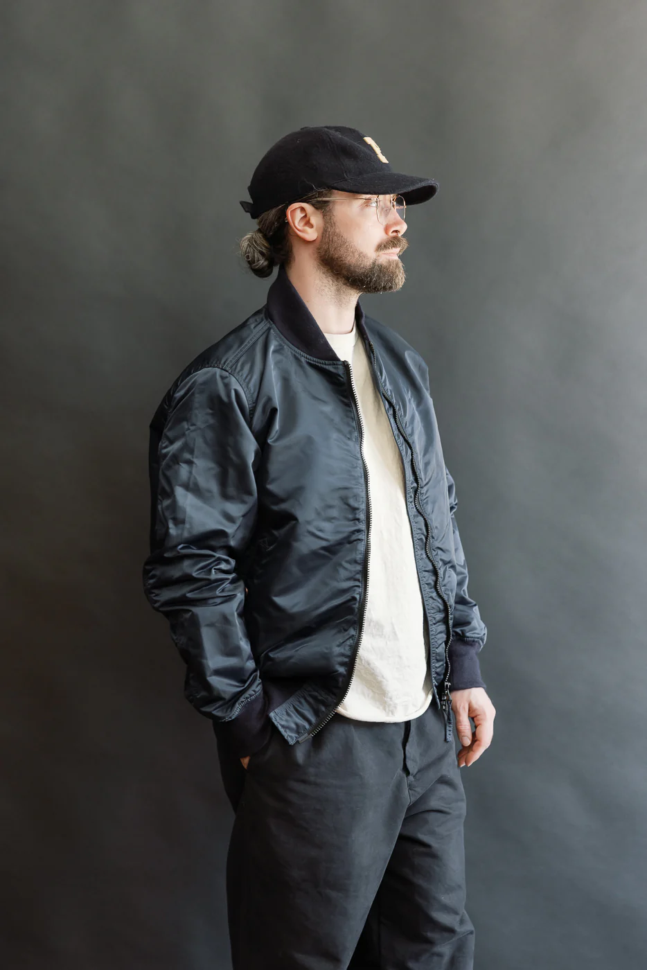 IHM-50-NAV - 4.8oz Nylon Type L-2B Jacket - Navy - Image 10