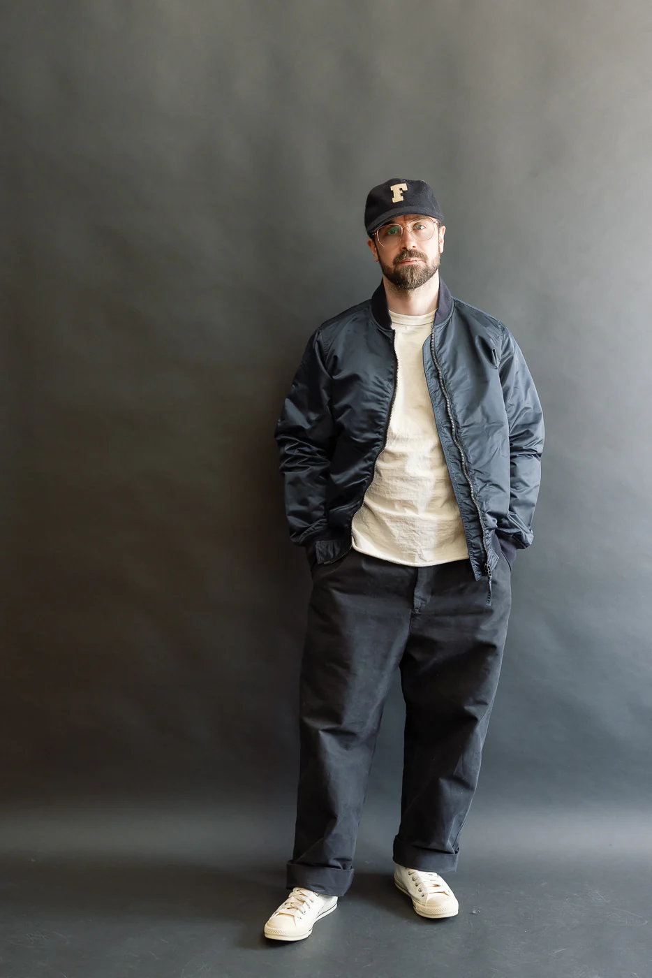 IHM-50-NAV - 4.8oz Nylon Type L-2B Jacket - Navy - Image 5