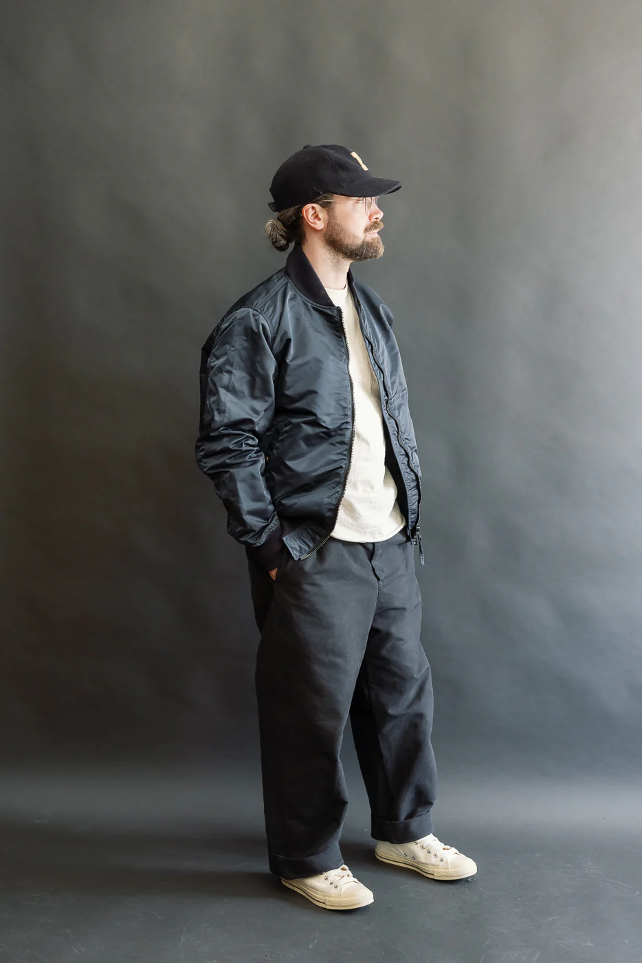 IHM-50-NAV - 4.8oz Nylon Type L-2B Jacket - Navy - Image 6