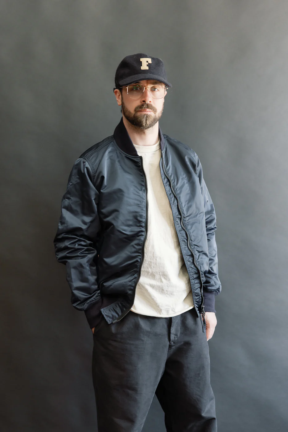 IHM-50-NAV - 4.8oz Nylon Type L-2B Jacket - Navy - Image 9