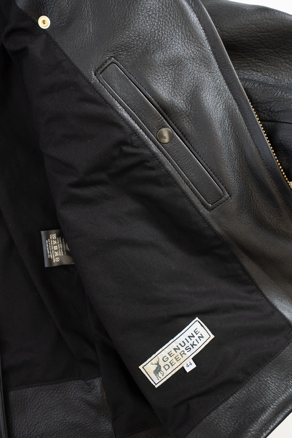 IHSB-PAC-BLK - Iron Heart X Simmons Bilt Deerskin Pacific Rider's Jacket - Black - Image 6