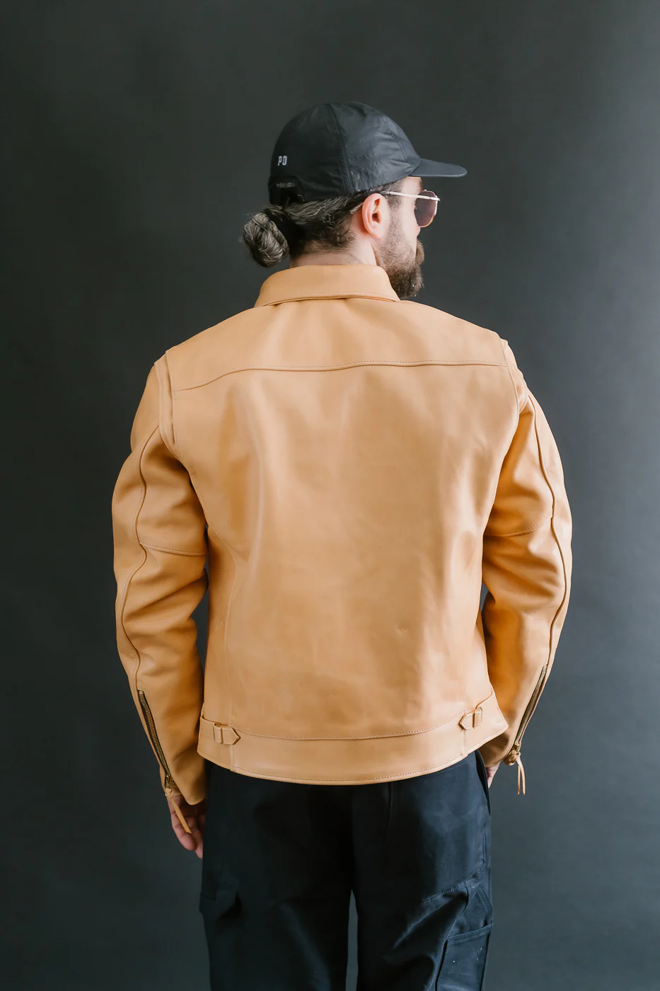 IHSB-TGN-NAT - Iron Heart x Simmons Bilt Mustang Horsehide Tailgunner - Natural - Image 15