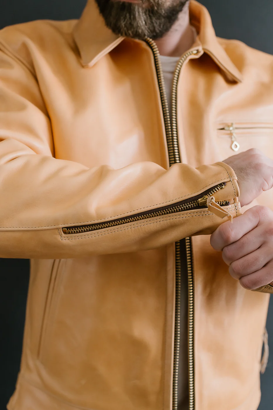 IHSB-TGN-NAT - Iron Heart x Simmons Bilt Mustang Horsehide Tailgunner - Natural - Image 26