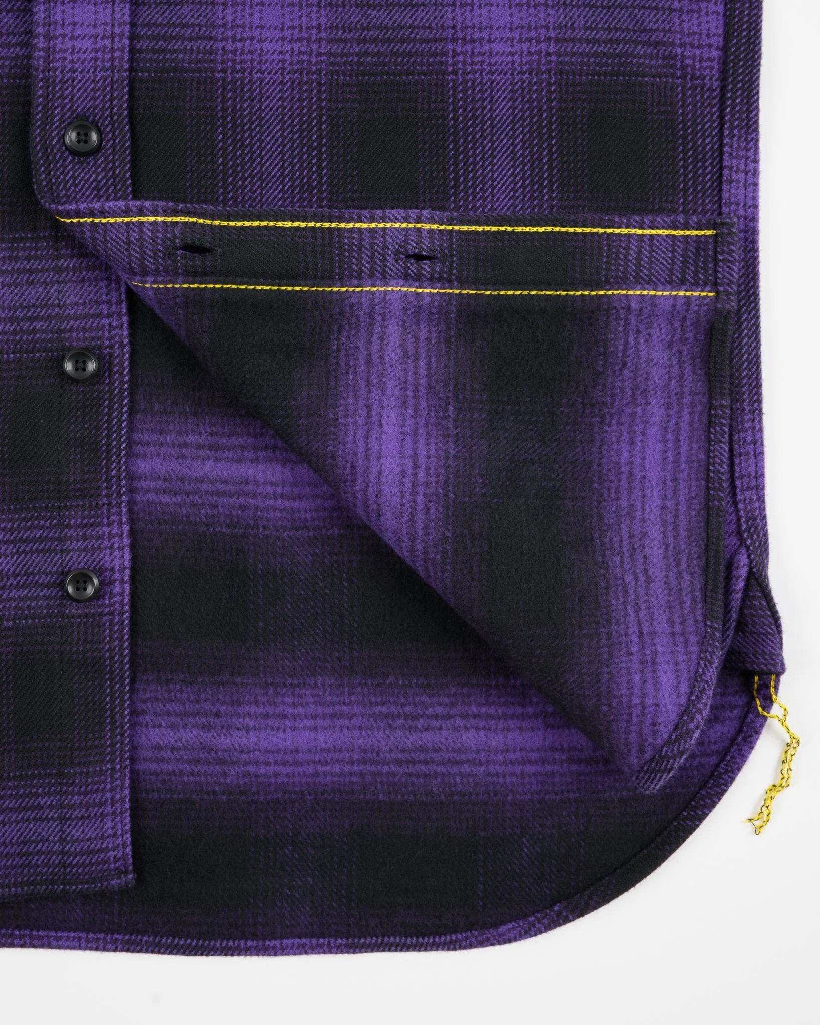 IHSH-265-PUR - Ultra Heavy Flannel Ombré Check Work Shirt - Purple/Black - Image 10