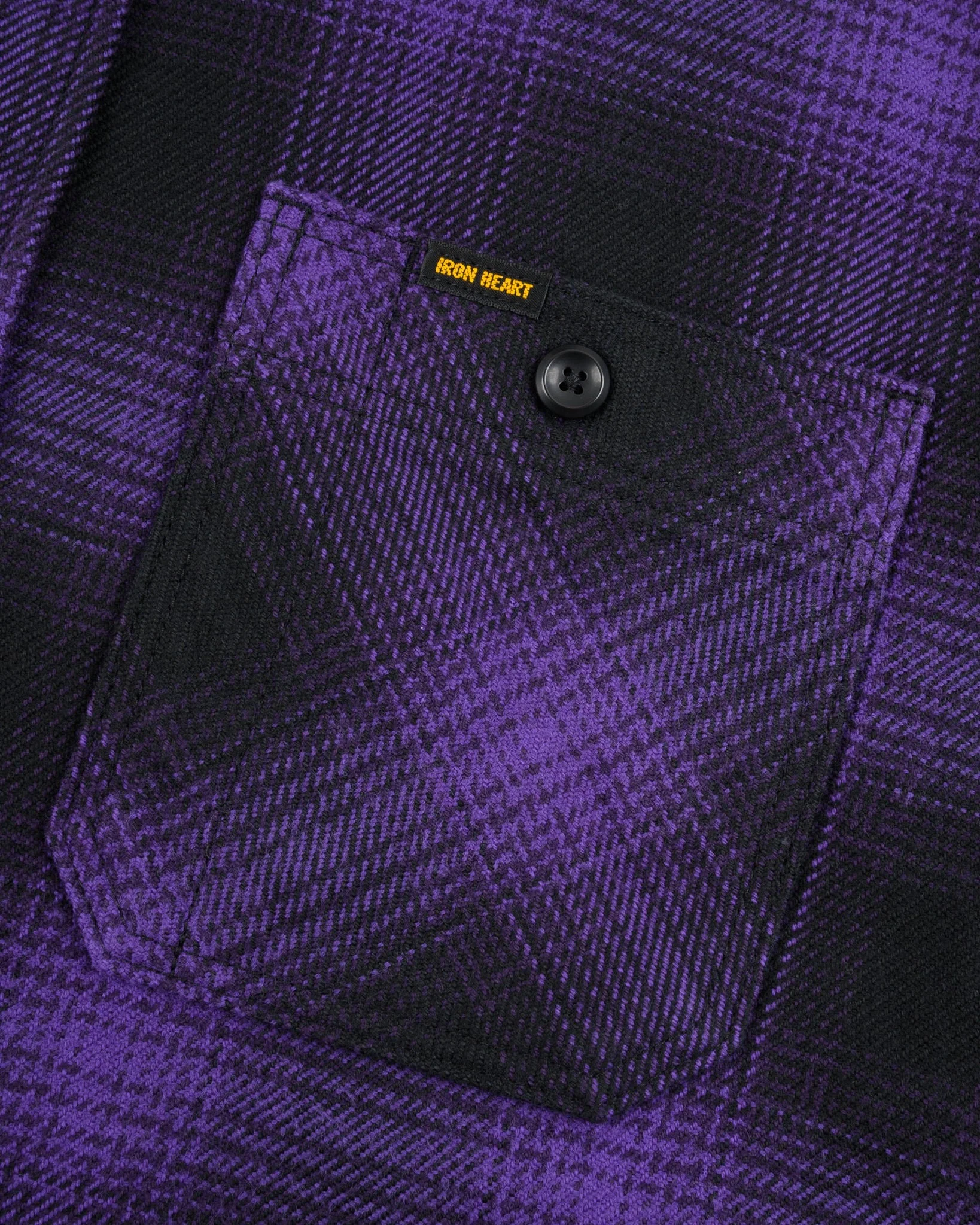 IHSH-265-PUR - Ultra Heavy Flannel Ombré Check Work Shirt - Purple/Black - Image 12